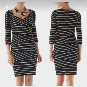 💐 WHBM stripped black and white bandage dress. Size 4